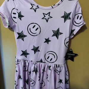 PixieLane Be Happy Lavender Emoji Dress